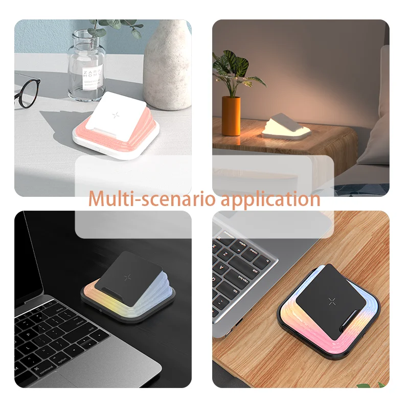 100W RGB Fast Wireless Charger Pad for iPhone 14 13 12 11 Pro Max Samsung Galaxy S24 S23 S10 S9 Xiaomi Wireless Charging Station