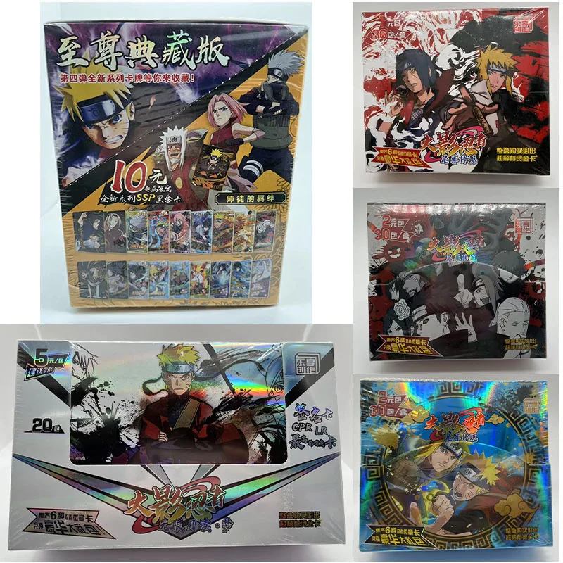 Anime NARUTO kawaii box flash card Uzumaki Naruto Uchiha Itachi Haruno Sakura Toys for boys Collection cards Birthday gifts