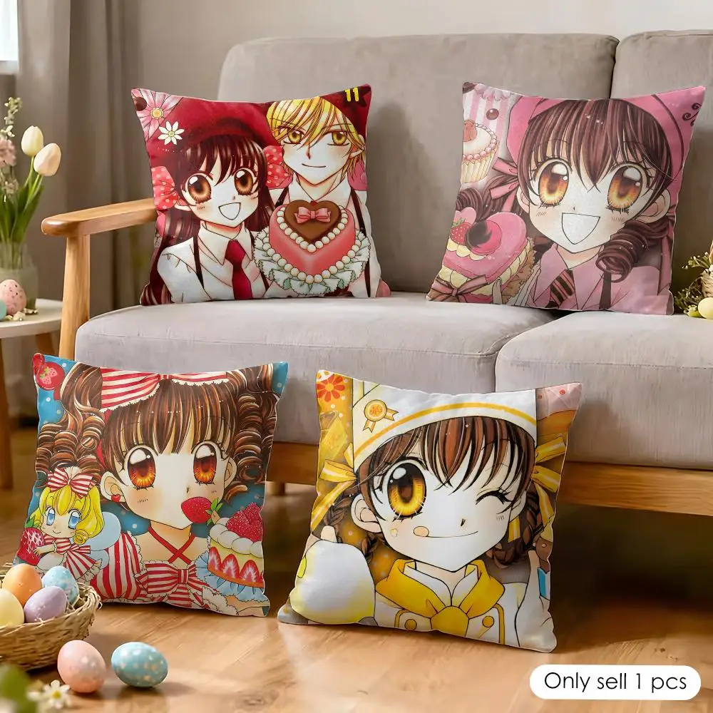 Pretty Anime Y-Yumeiro Patissiere Cushion Cover Wrinkle-Resistant Short Plush Pillow Case Breathable Machine-Washable
