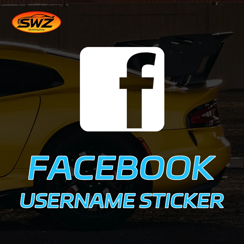 Stiker Nama Facebook Kustom – Stiker Mobil Personal untuk Kreator & Pengemudi |   Vinyl PVC Tahan Air, Mudah Dipasang, Tahan Lama
