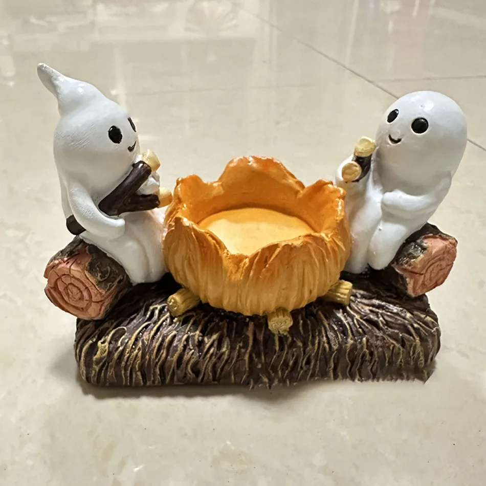 New Halloween Ghost Candle Light Ghost Campfire Flickering Candle Holder Candlestick Roasting Marshmallows Halloween Decoration