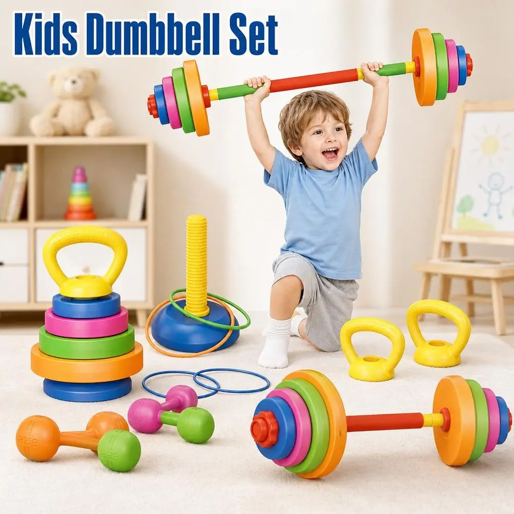 Kids Adjustable Dumbbell Toy Set Water Injection Style Portable Fitness Equipment For Kindergarten Daily Exercise