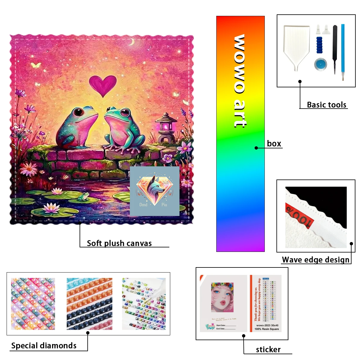 

【Piu Diamond Art】El amor de la rana AB Rhinestone FD Rhinestone Perfect Resin Diamond