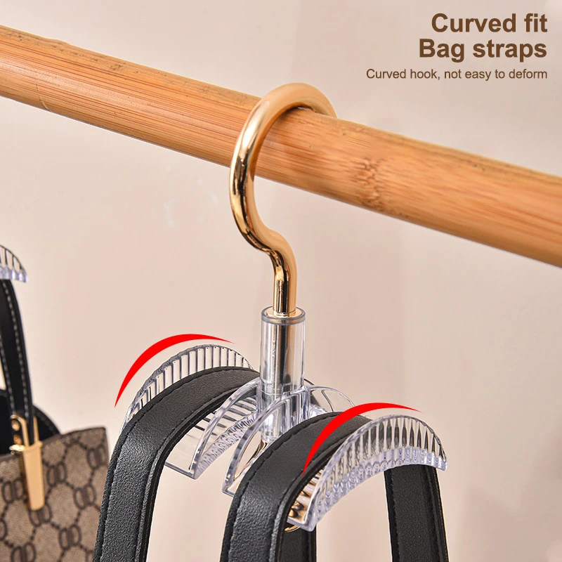 360 Rotating Multifunctional Hanger Punch Free Bag Scarf Coat Hook Household Wardrobe Storage Organizer view 3