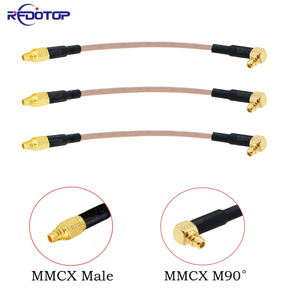 

2Pcs/Lot RG-316 MMCX Male to MMCX Male 90 Degree Connector 50 Ohm RG316 RF Coaxial Cable Pigtail Extension Coax Jumper 5CM-5M