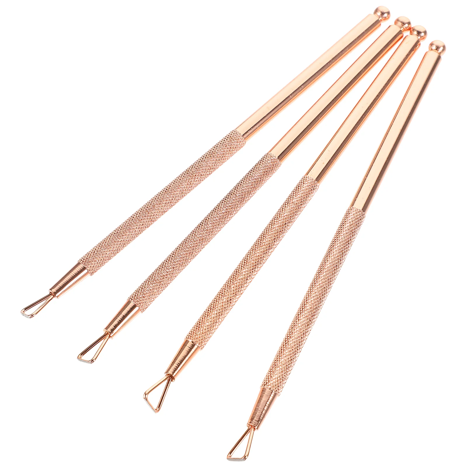 4 Pcs Metal Child Nail Tools Cuticle Point Stainless Steel Remover Triangular Design Peller