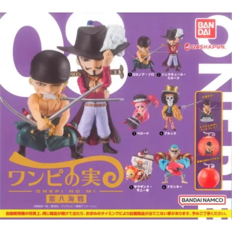 Bandai Original One Piece Devil Fruit Gashapon 08 Sunny Mihawk Perona Brook Thousand Franky Anime Action Figure Model Toy Gift