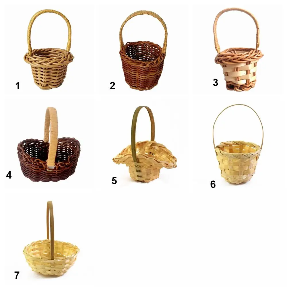 Mini cestini di fiori a treccia accessori con manico cesto per composizioni floreali forniture per feste ornamenti per matrimoni cestino per tessere