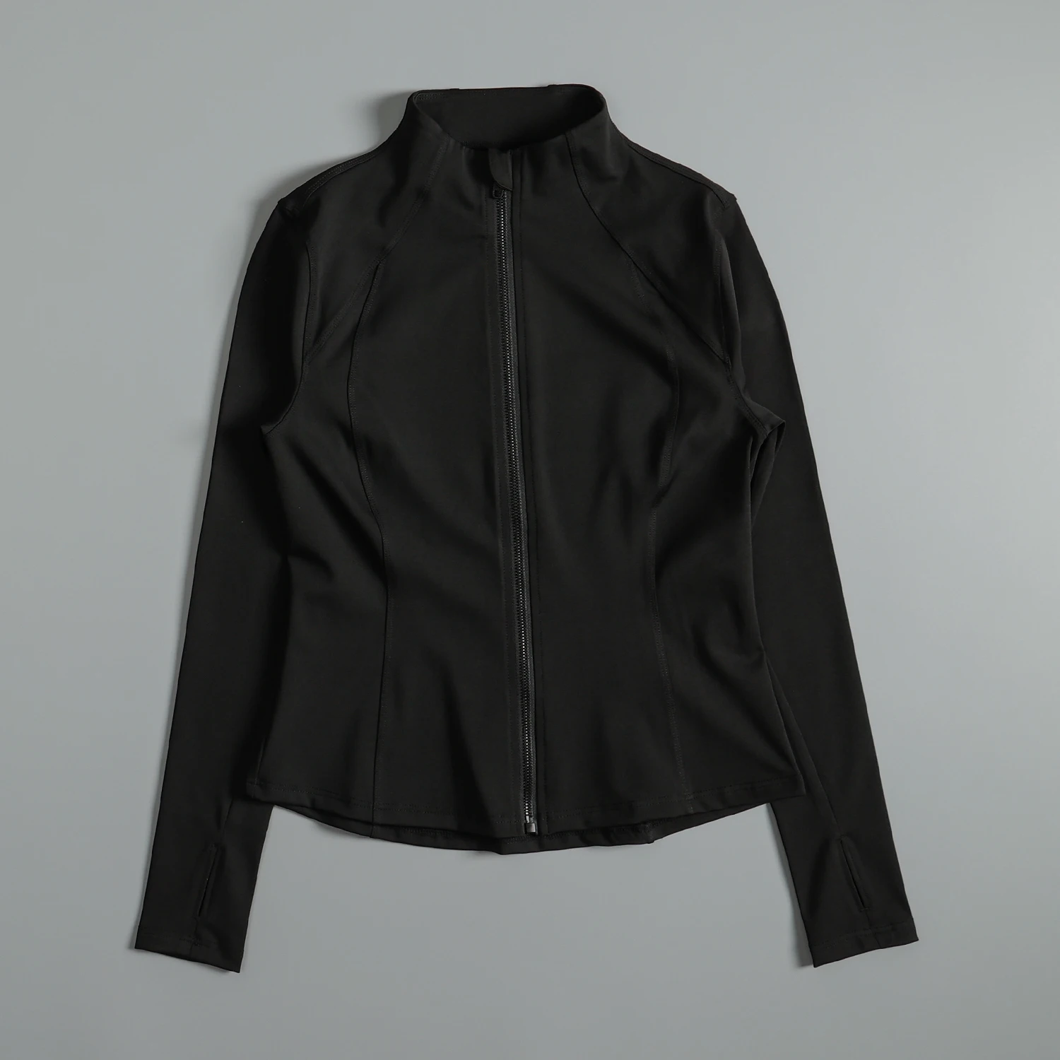 معطف رياضي للنساء في الخريف والشتاء بياقة واقفة ومقاوم للرياح والجري واللياقة البدنية وأكمام طويلة وتنحيف عالي المظهر