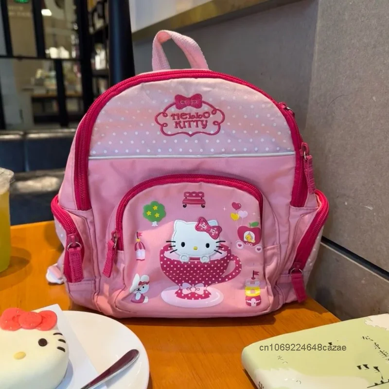 Sanrio Hello Kitty Y2k Sweet Girl New Backpack Cute Cartoon Embroidery Students Backpack Japanese Style Niche Pink Shoulders Bag