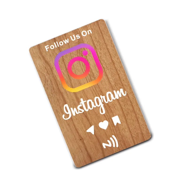 بطاقات NFC الرقمية الفاخرة من خشب الكرز NFC215 علامات NFC لمراجعة Google Instagram Facebook WhatsApp #4