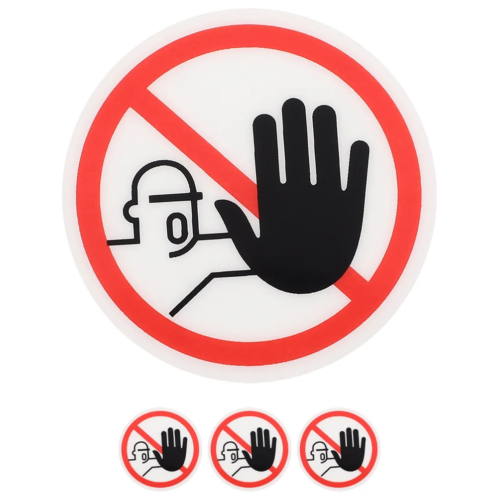 4 قطعة لا تلمس ملصقات التحذير علامات تسمية السلامة بولي كلوريد الفينيل لاصق الشارات لمعدات الماكينة الأمن الحذر السلامة المرورية