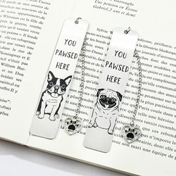 Cute Puppy Engraved Bookmark, Stainless Steel Bookmarks, Stationery for Bookworms, Dog Lover Gifts, Reading Markers for Women