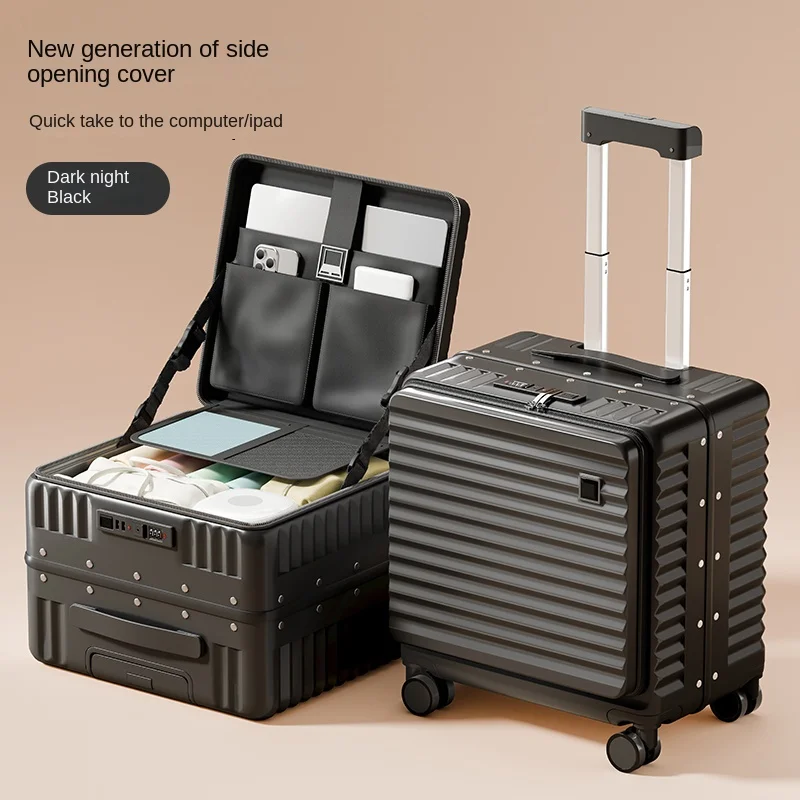 Large-Capacity Aluminium Frame Suitcase Thickened PC Trolley Case Strong Durable Password Cabin Luggage Bag 20/22/24/26/28 Inch