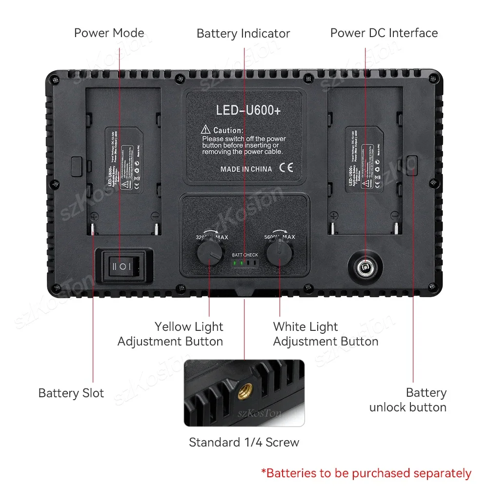 U600 RGB LED Photo Studio Light for Youbute Game Live Video Lighting Portable Video Recording Photography Panel Lamp