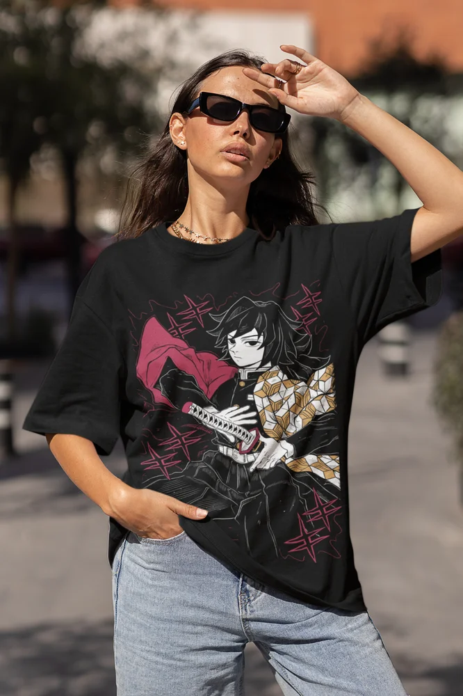 Giyu Tomioka T-Shirt Demon Slayer Kimetsu No Yaiba Anime Gift Shirt Size