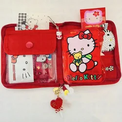 Sanrioed Kitty tarjetero de Pvc multifunción, monedero, bolsa de almacenamiento, alta capacidad, billetera multifunción, regalo para amigo