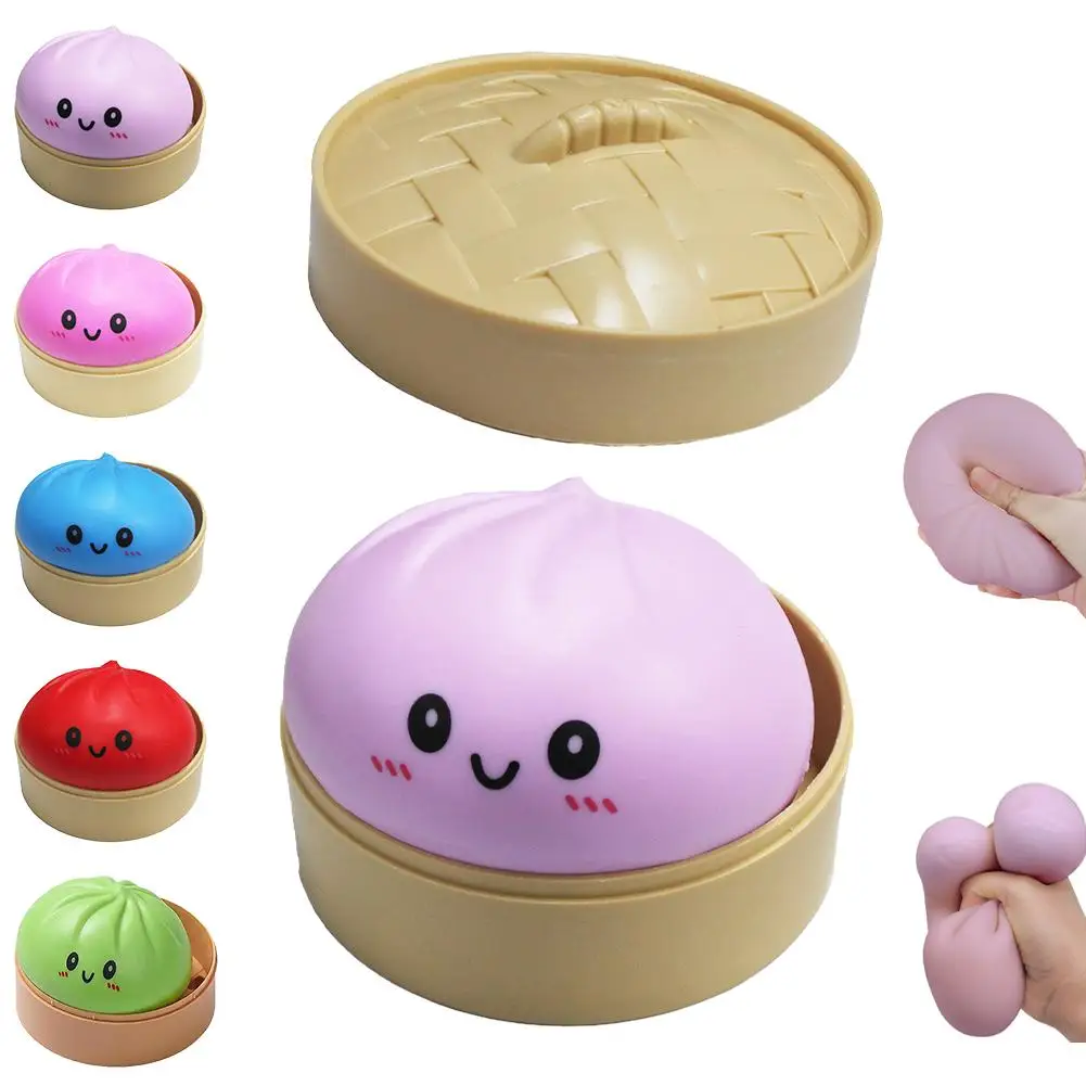 Colorful Dumpling Squishes Stress Balls Reusable Low Rebound Decompression Toys Dough Ball Unique Home Ornament Gifts