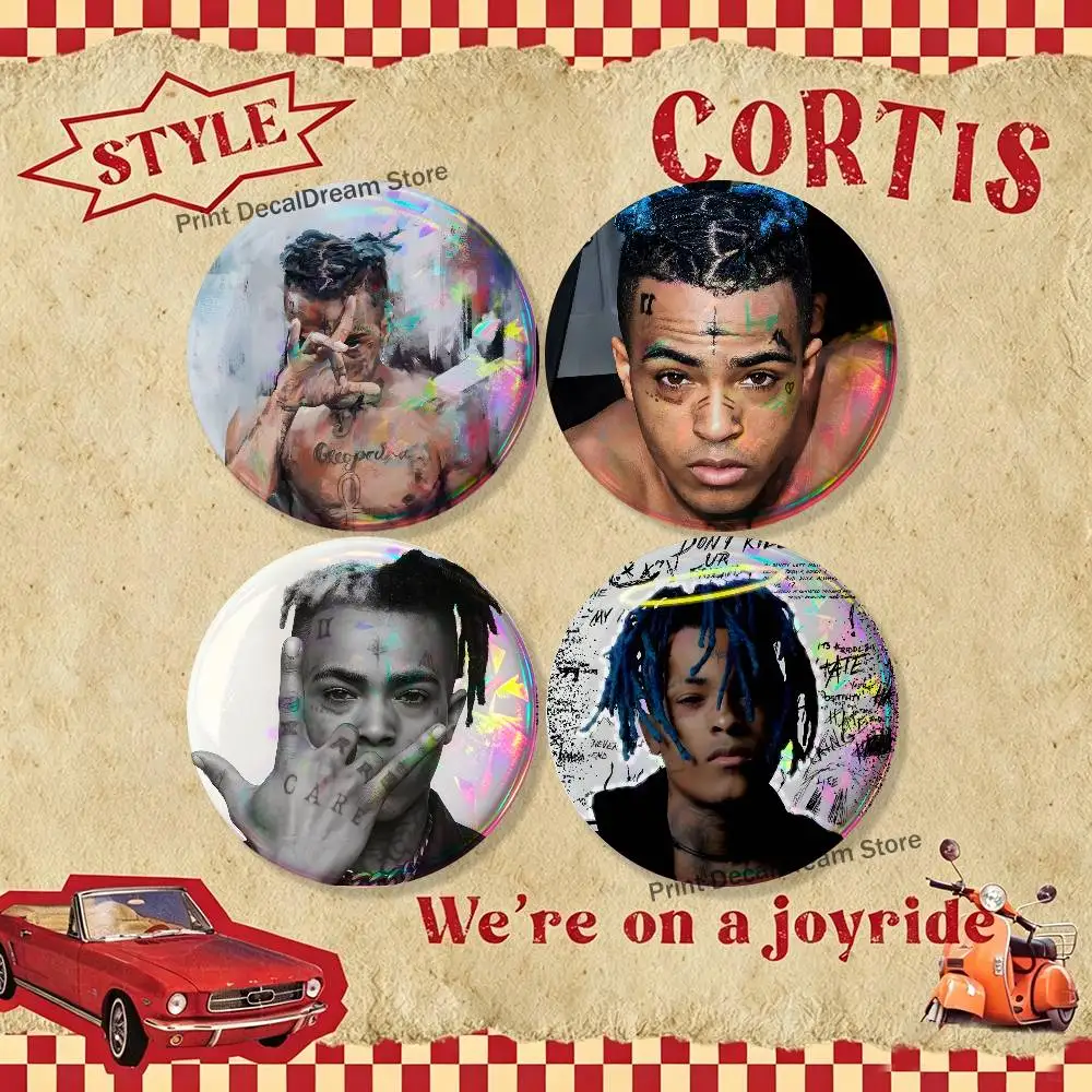 

Rapper X-XXXtenations 4-piece set Pins Backpack Clothes Jewelry Accessories Cartoon Round Brooch Button Badge Collection Gifts