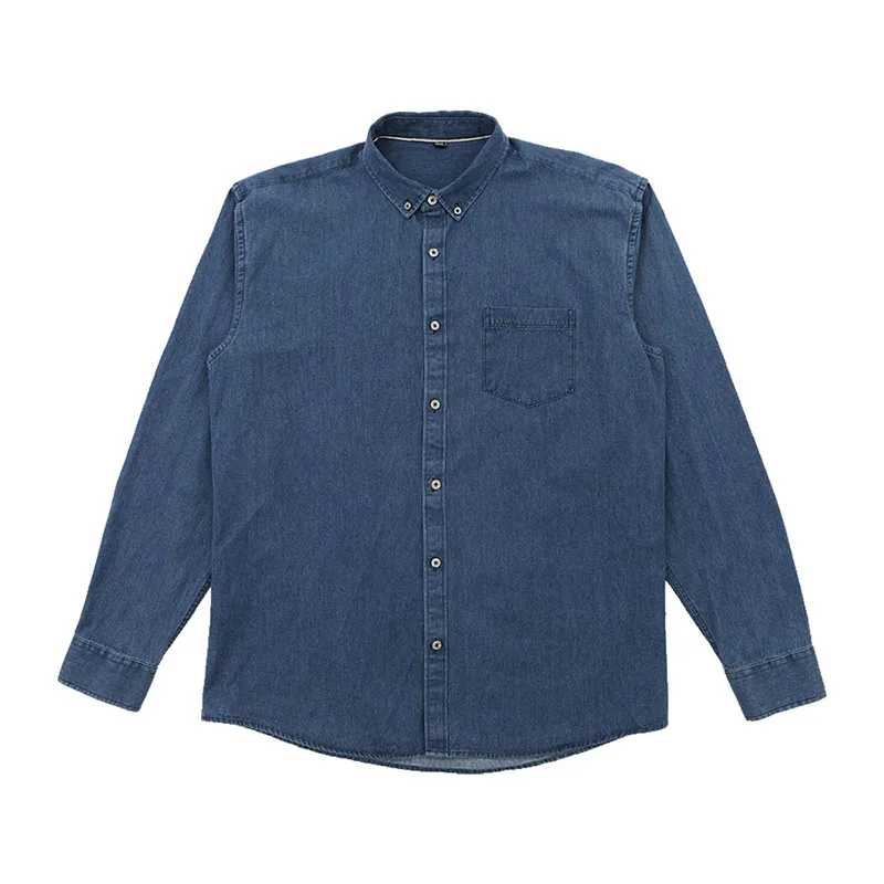 Basic Denim Shirt Coats Long Sleeve Men Youth Spring Koreon Casual Solid Safari Style Pocket Lapel High Street All-match Jackets