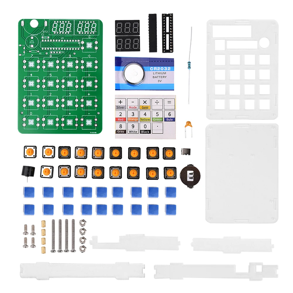 Imagem -06 - Diy Calculadora Eletrônica Peças Soltas 51 Único Chips Ensino Soldagem Prática Suporte Anel de Cor Conversão Resistência