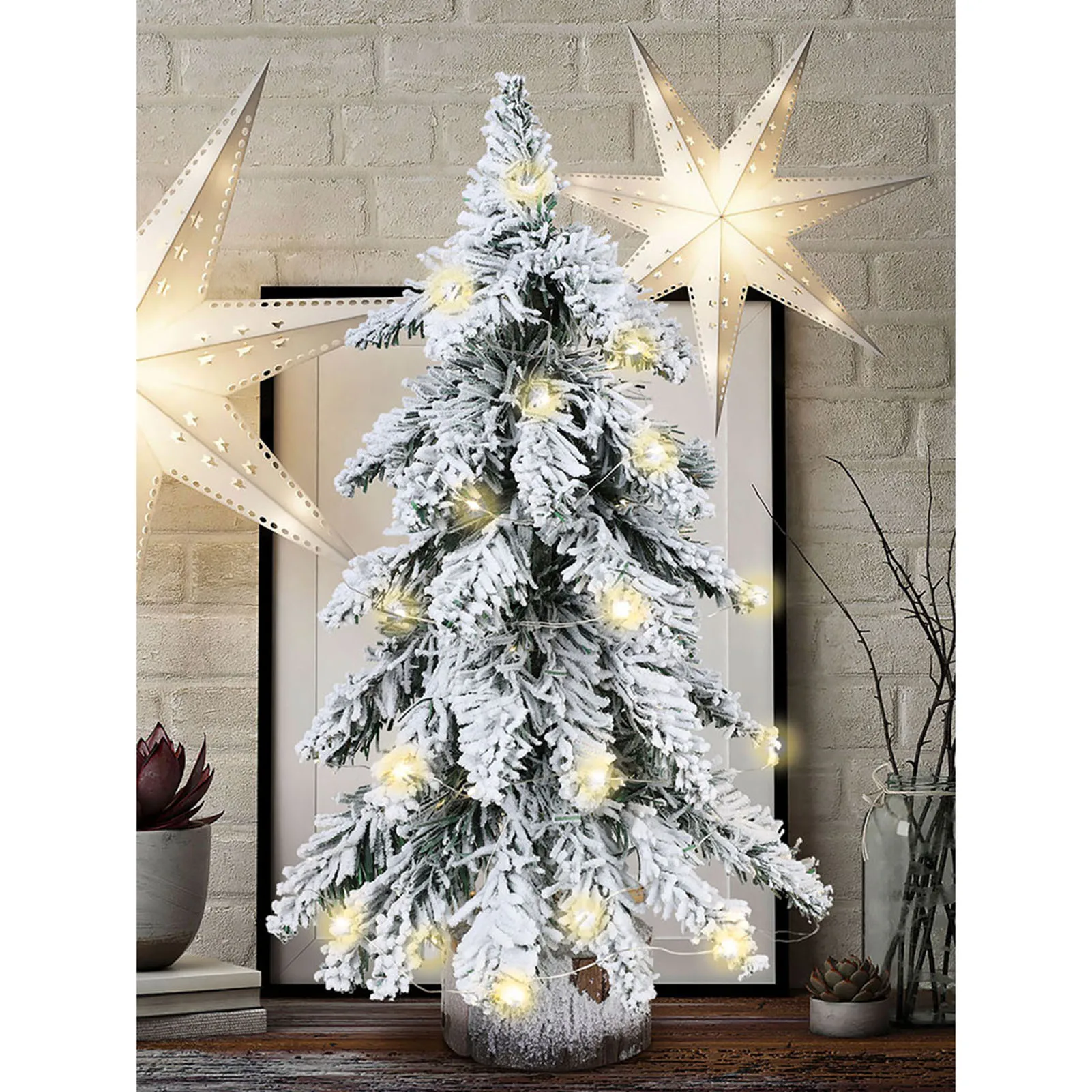 Árbol de Navidad Artificial de mesa, árbol de Navidad Artificial de 45cm, Mini decoración de simulación de PVC versátil, adorno de mesa para árbol de Navidad ﻿