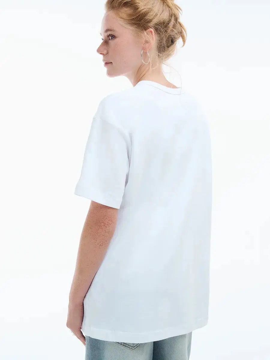 Y2K الروسية لطيف الكلب نمط القطن الخالص تي شيرت الصيف الراحة فضفاضة كبيرة الحجم الترفيه المحملة مزاجه المرأة الأساسية الحلو