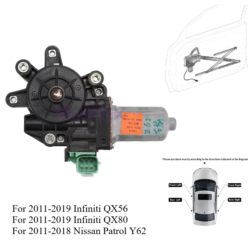 

1pc Front Left Power Window Motor for Infiniti QX56 QX80 Patrol Y62 Electric Glass Regulator High Quality Parts 80731-1LA0A