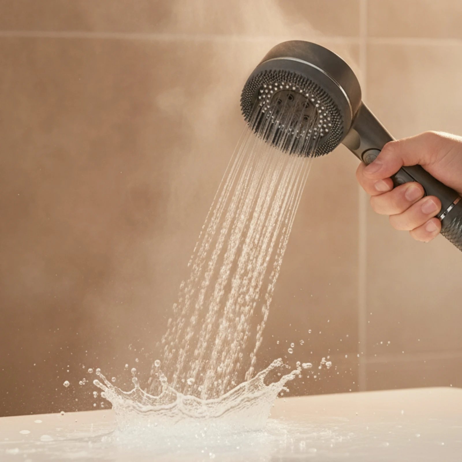 Handheld Shower Head with Hose High Pressure Shower Head with Pause Button Matte Black Multiple Spray Modes for Renters
