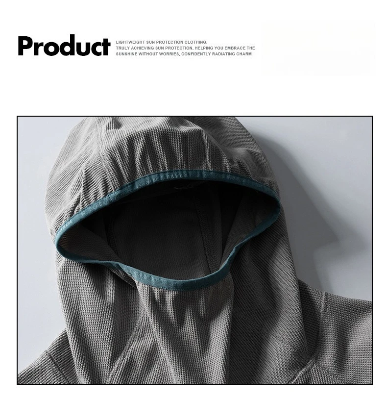 Unisex Leichtgewicht Waffelstruktur Hoodie Schnelltrocknend Langarm T-Shirt Atmungsaktiver Outdoor Sportlicher Pullover für Frühling Herbst – Detail 30