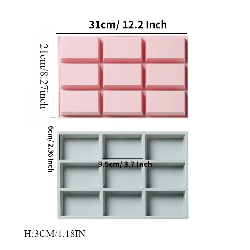 Muffin Cake Mold Mini NonStick Square Cake Pans Silicone Bread Toast Mould Bread Meatloaf Cornbread Brownie Molds Making