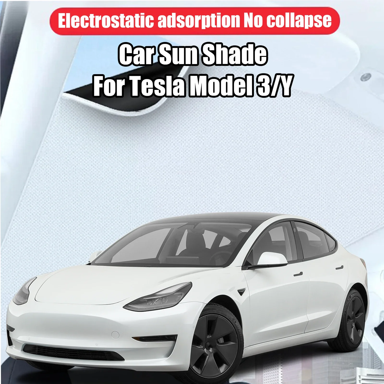 

Sun Shades Glass Roof Sunshade Front Rear Sunroof Skylight For Tesla Model 3 Y Insulation Canopy with Electrostatic Adsorption