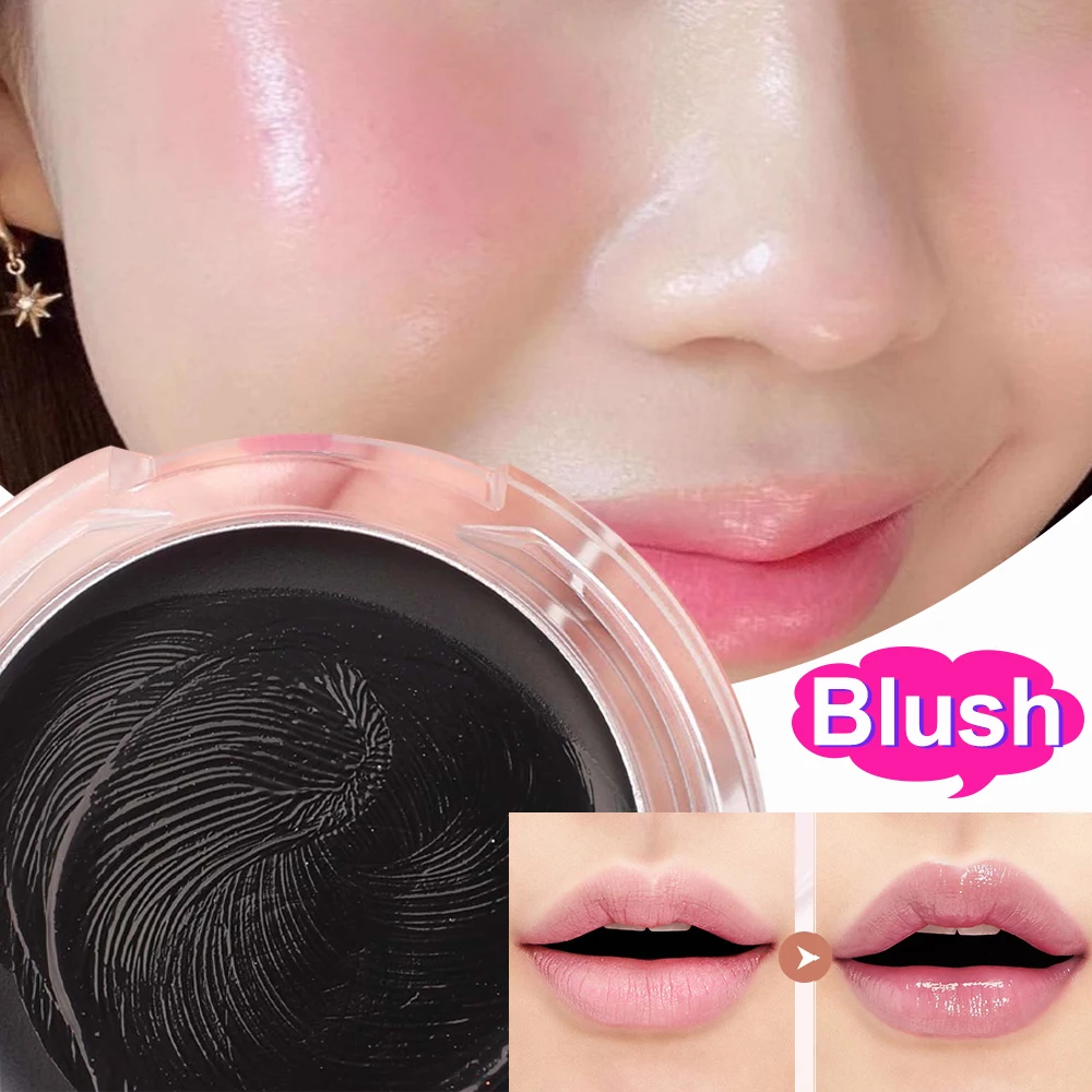 Velvety Temperature-Changing Blush Black Natural Long-lasting Blendable Contouring Blush Cream for Cheeks and Lips Tint Makeup