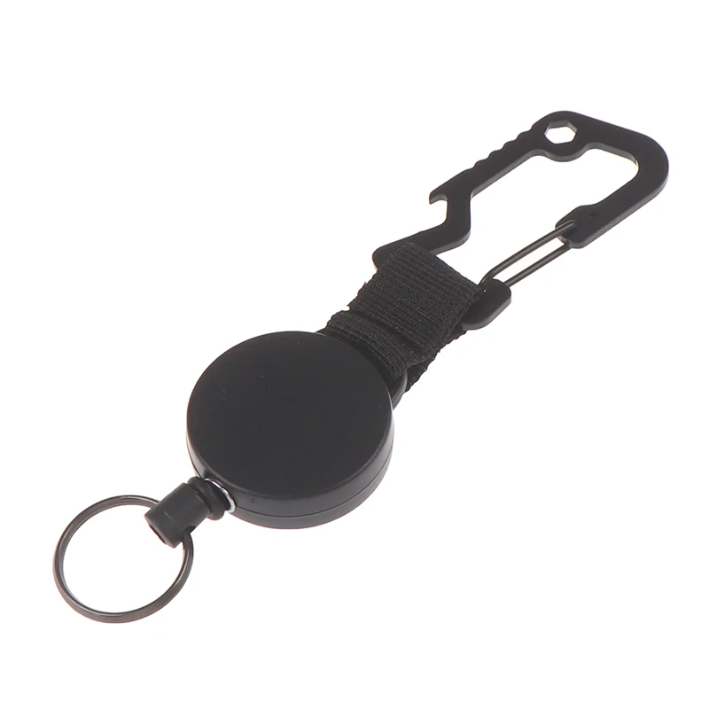 1 Pc Retractable Keychain Heavy Duty Badge Holder Reel with Multitool Carabiner Clip Outdoor Climing Tools