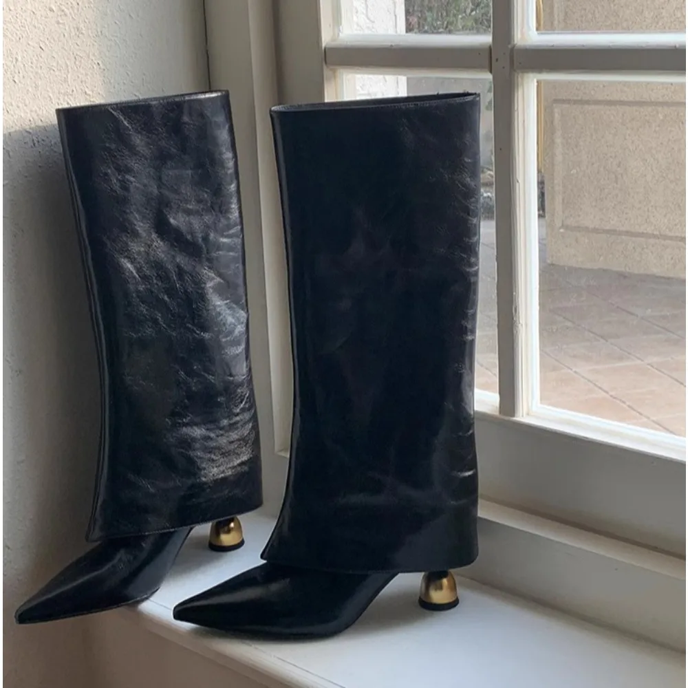 أشار تو أحذية عالية النساء مصمم أحذية عالية الكعب موضة الركبة عالية 2026 الشتاء تشيلسي الأحذية القوطي مضخات الفاخرة بوتاس موهير #4