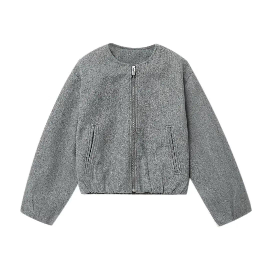 

ЖЕНСКАЯ мода 2021, осенняя новинка в европейском и американском стиле, многоцветная короткая куртка-джокер на молнии с круглым вырезом, пальто, верхняя одежда Mujer