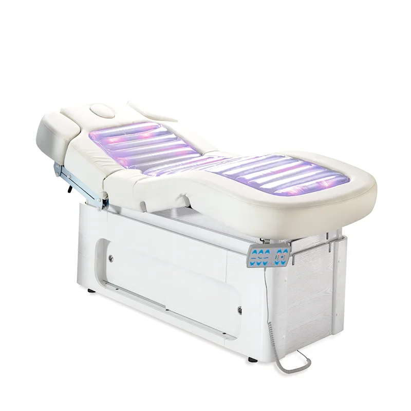Electric Dry Water Jet Massage Table with LED Light 4 Motors Multi-Function Dynamic Adjustment Salon Comfort Heating Spa Bed
