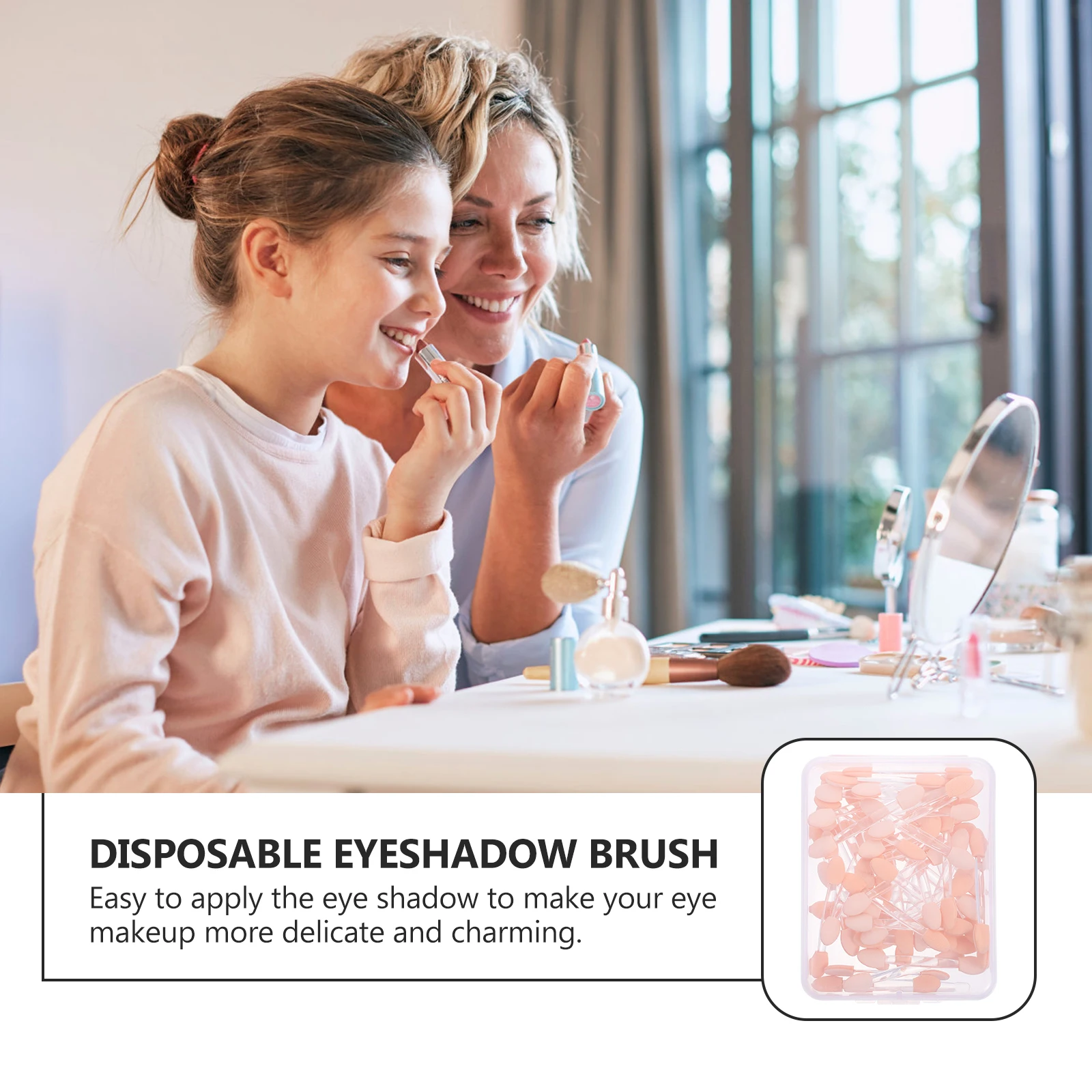 

50pcs Eyeshadow Brushes Lightweight Portable Makeup Tools Dual Ended Sticks Firm Comfortable Easy Apply Shadow Plastic