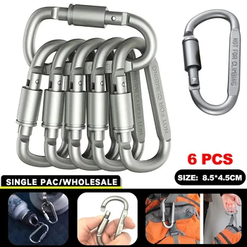 4-6pcs Carabiner Set For Key Camping Survival EDC Outdoor Keychain Clip Alloy Aluminum Tactical D-ring Caribiner Hook Karabiners