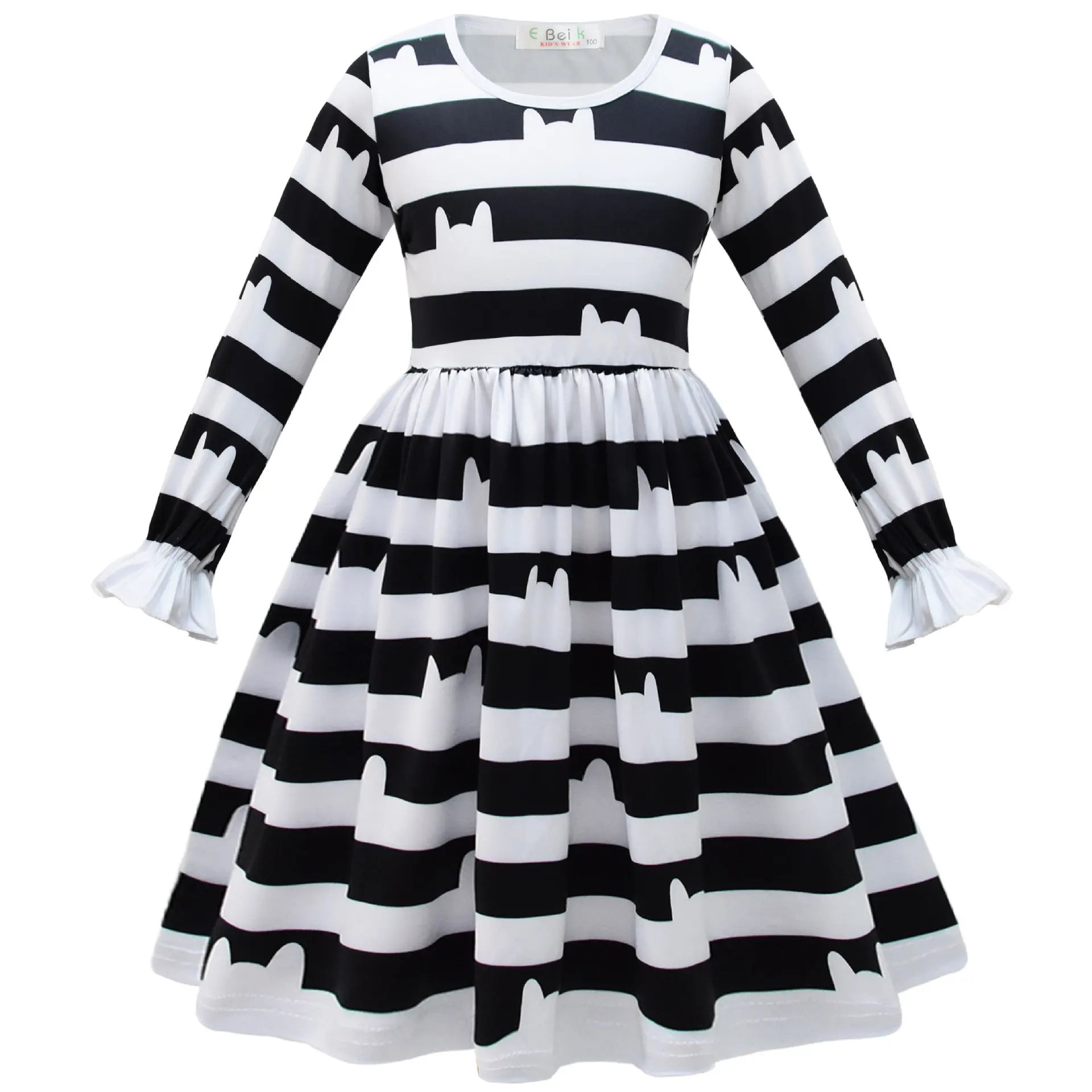 

Anime Gabby Dollhouse Cartoon Children Black and White Stripe Skirt Sets Kids Carnival Gabby Costume Halloween Party Outfits