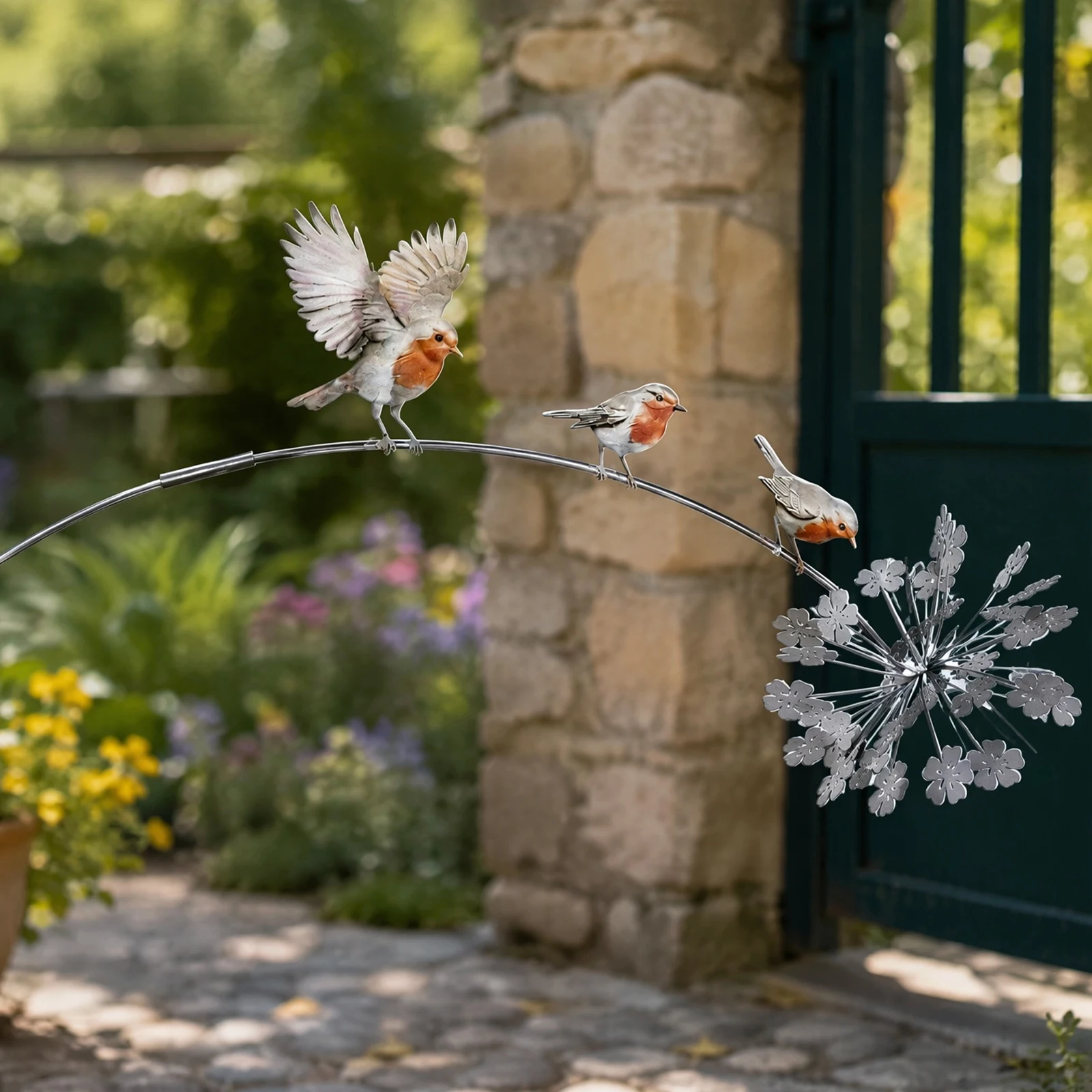 Creative Dandelion Garden Sculptures Weatherproof Outdoor Lawn Art Statue Multi-Purpose for Outdoor Courtyard Flower Bed Decor