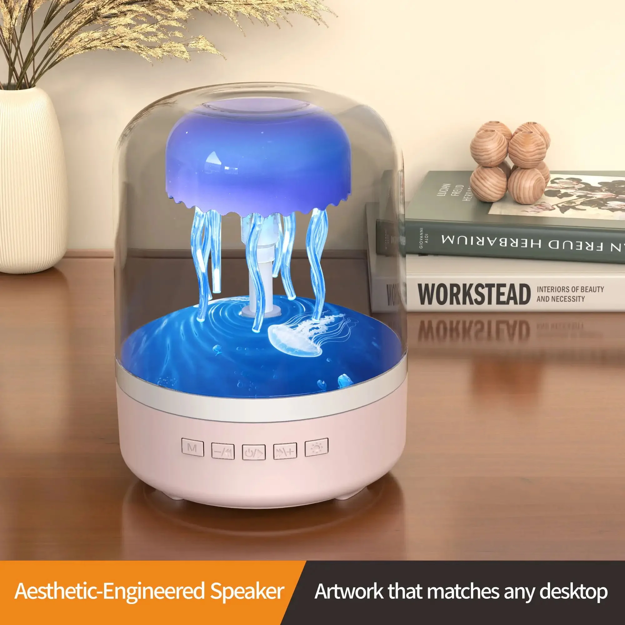 EISLLOLY Kwallen Nachtlampje Bluetooth-compatibele luidspreker Hi-Fi Stereo LED Kwallen Omgevingslicht voor woondecoratie