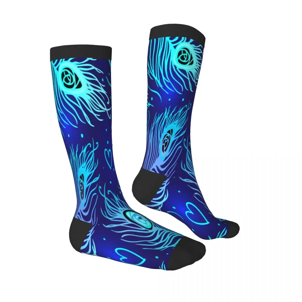 جوارب كاجوال بنمط ريش الطاووس، جوارب عمل طويلة هاراجوكو ريترو