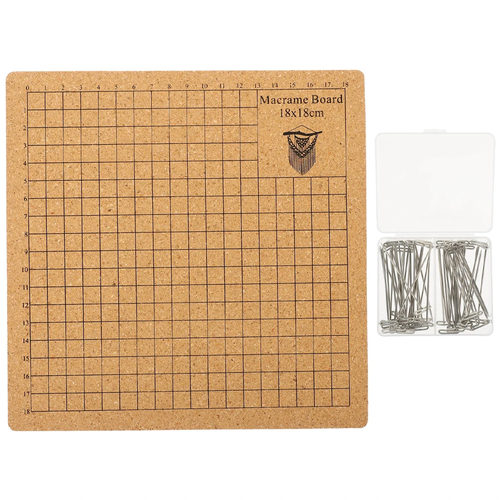 

1Set Cork Macrame Board Lightweight Grid for Knotting Projects Woven Bracelet Craft Supplies T Pin Holders Portable Knotting