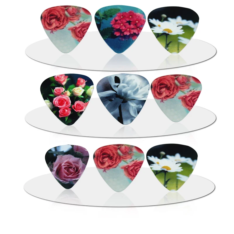 SOACH Fashion 0.46/0.71/1.0mm Thickness 10Pcs Guitar Picks Flower Guitar Accessories Guitar Pick for Ukulele Guitar Paddles
