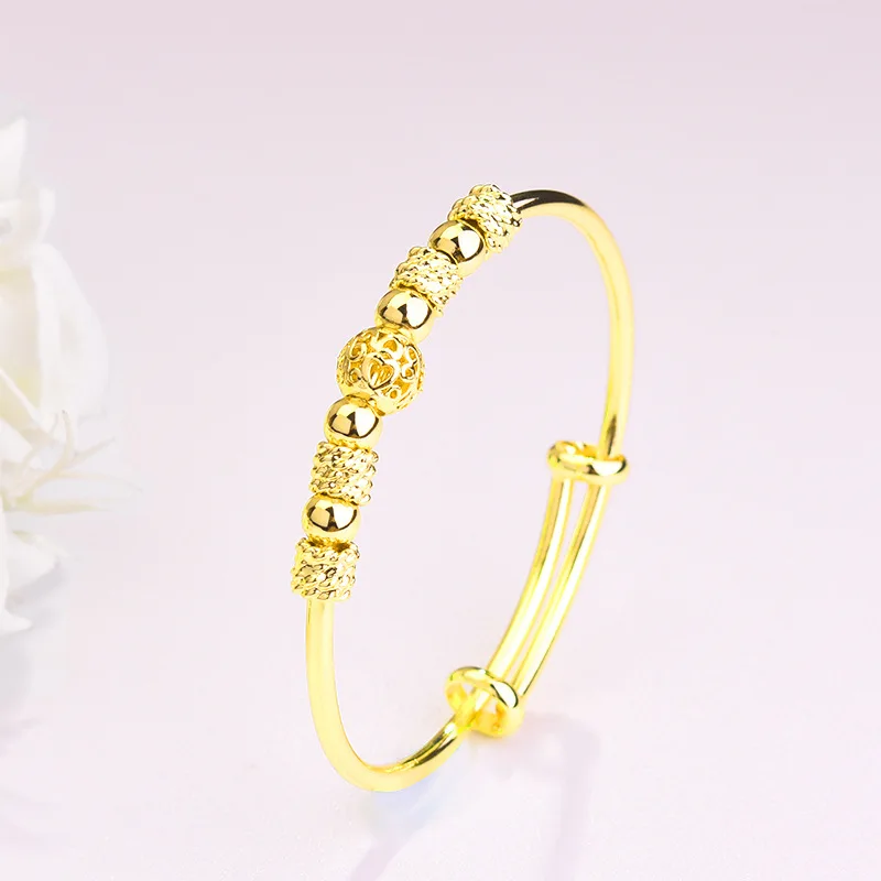 Jiuyun bead silver bracelet, gold-plated running bead bracelet, women's exquisite ball jewelry.