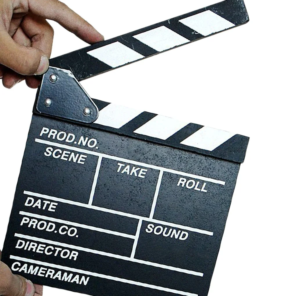 Movie Clapperboard Wood Clapper Board Reusable Props Decoration Boards Director Slate Video Action Movie Scene Shooting Tool