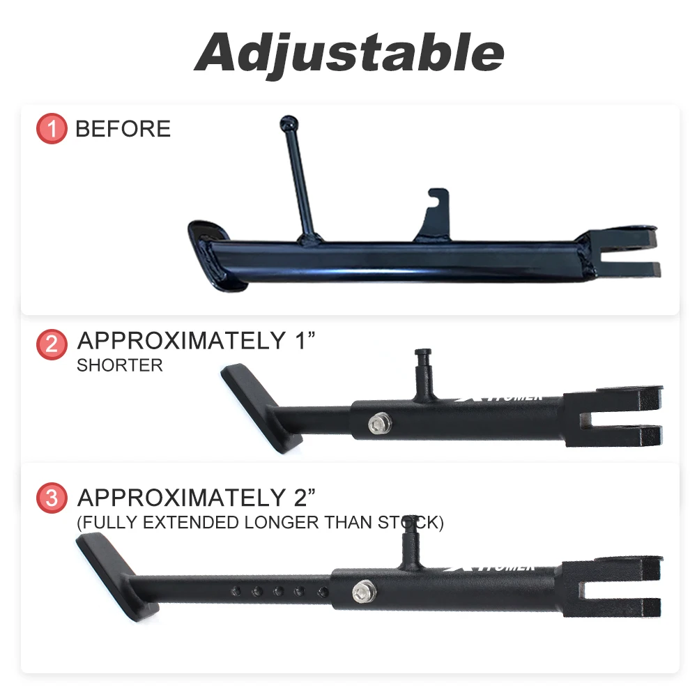 For Honda CB500X CBR500R CB500F CBR400R CB500 HORNET NX500 Motorcycles Side Stand Adjustable Kickstand Side Support Holder Stand