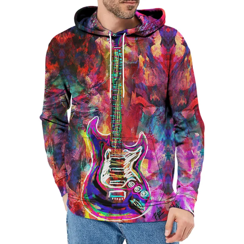 Colorful Pattern Instrument Violin 3D Print Mens Hooded Sweatshirt Unisex Tracksuit Hoodies Outdoor Fashion Pullover Size S-6XL