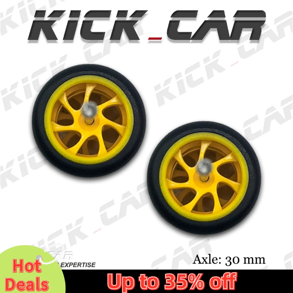 1/64 Model Car Wheels with Rubber Tires Seven Spoke Refitting Parts for Diecast Hot Wheels Mainline Matchbox Tomica D:11mm 1 Set